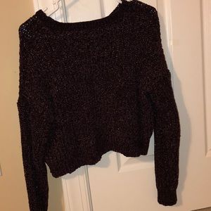 Cropped sweater with subtle sparkles
